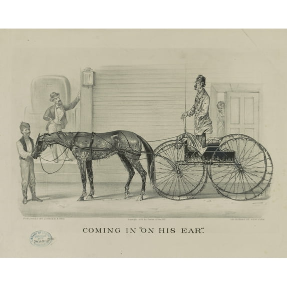 Print: Coming In On His Ear, 1875