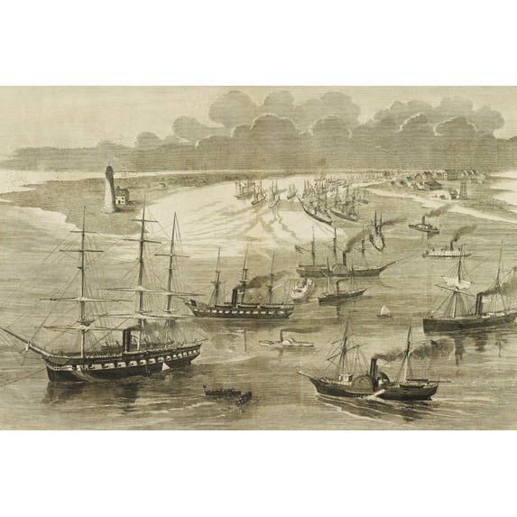 Print: Commodore Farragut's Squadron And Captain Porter's Mortar Fleet