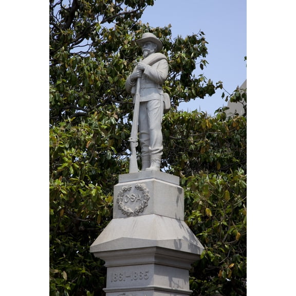 Print: Confederate Soldier Statue Located On The Square In Huntsville