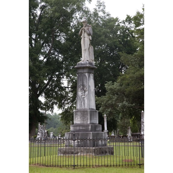 Print: Confederate Statues In Cemetery, Camden, Alabama, 2010