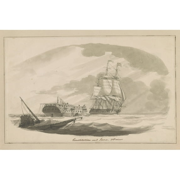 Print: Constitution And Java, 2nd View, 1813