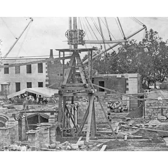 Print: Construction Equipment On Site For The United States Treasury
