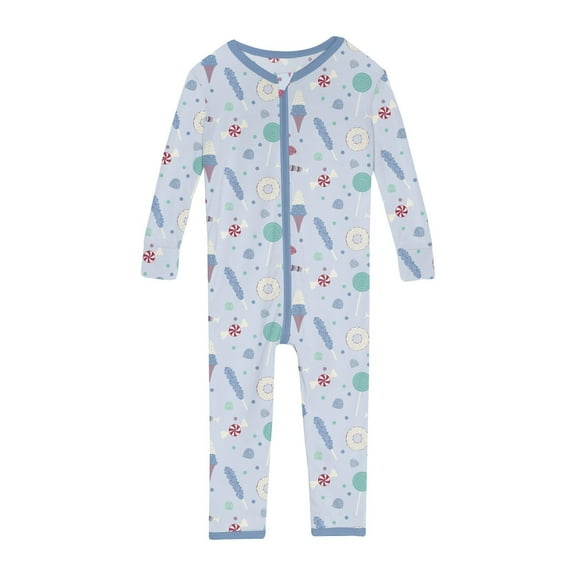Print Convertible Sleeper with Zipper in Dew Candy Dreams (0-3 Months)