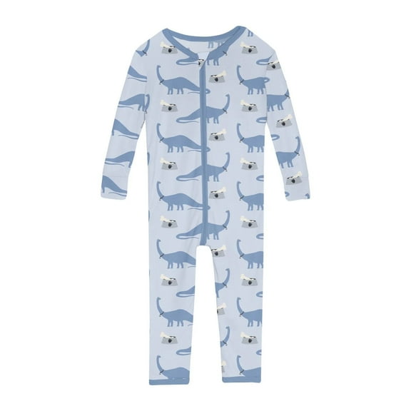 Print Convertible Sleeper with Zipper in Dew Pet Dino (12-18 Months)
