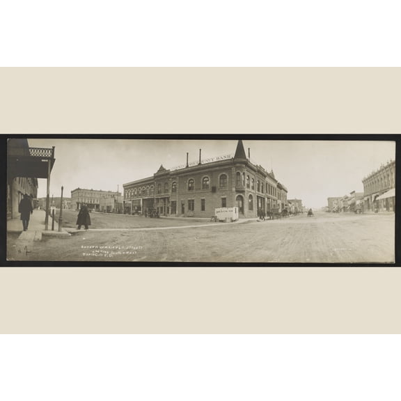 Print: Corner Of Main And 6th Streets Looking South & West, Rapid City