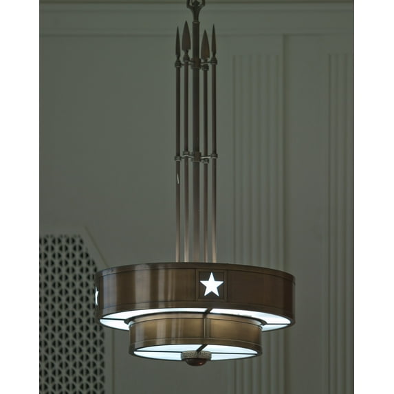 Print: Courtroom Lighting Fixture Of Federal Building And U.S. Courthouse