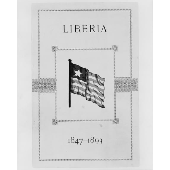 Print: Cover Of Pamphlet, Liberia, 1847-1893, Showing Flag Of Liberia