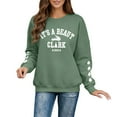 thumbnail image 1 of Print Crewneck Sweatshirt Long Sleeve Casual Loose Fit Pullover Soft Fleece Top For Holiday Festive Season Comfort Wear, 1 of 4