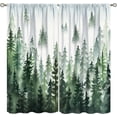 thumbnail image 1 of Print Curtains Green Watercolor Forest Tree Silhouette Room Darkening Curtains Pattern Printing for Bedroom 42x84, 1 of 6