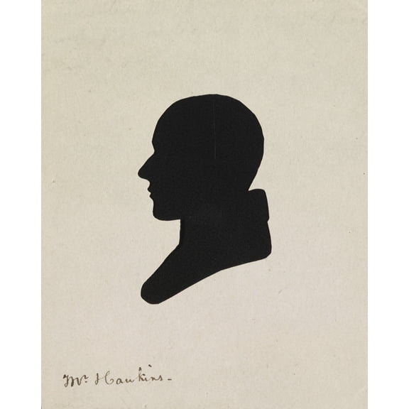 Print: Cut-Paper Silhouette Of John I. Hawkins, Left Profile, Possibly By
