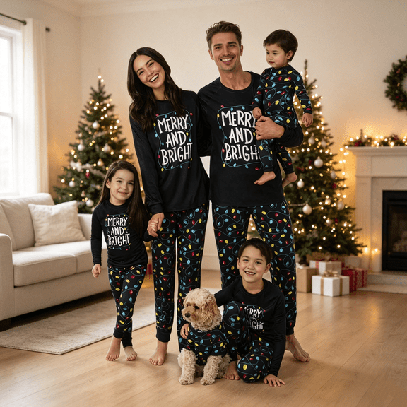 Dog Christmas Pajamas, Family Matching Pet Pajamas, Holiday Dog Outfit for Christmas Morning, Family Photos and Seasonal Gatherings