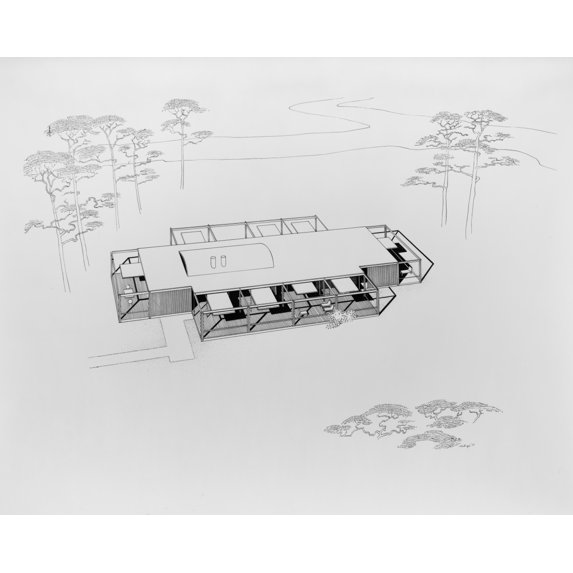 Print: Davidson Residence, Bradenton, Florida. Bird's-Eye View