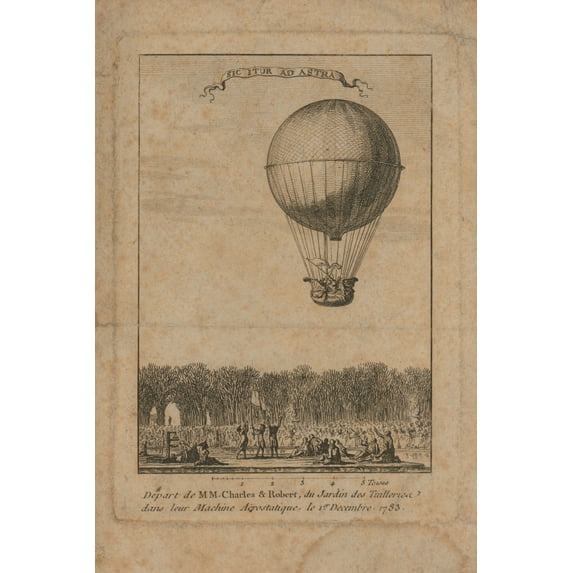 Print: Depart De Mm. Charles & Robert, Du Jardin Des Tuilleries Dans Leur