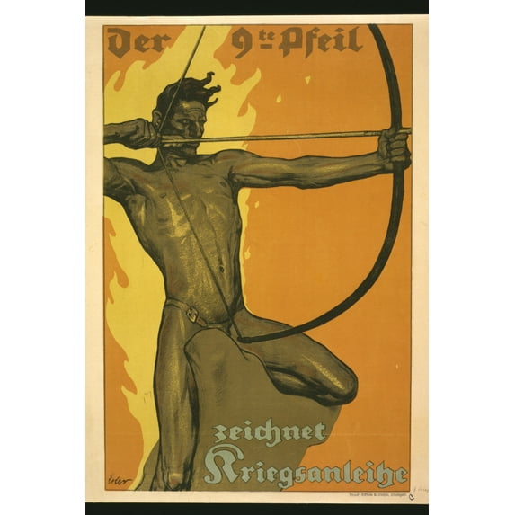 Print: Der 9te Pfeil, Zeichnet Kriegsanleihe, 1918