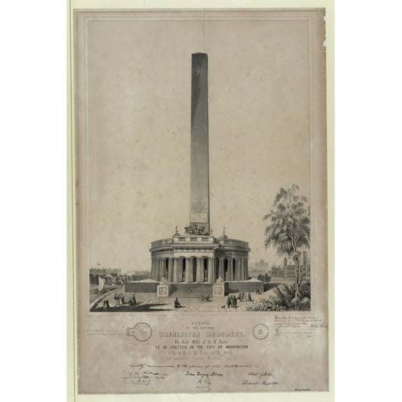 Print: Design Of The National Washington Monument