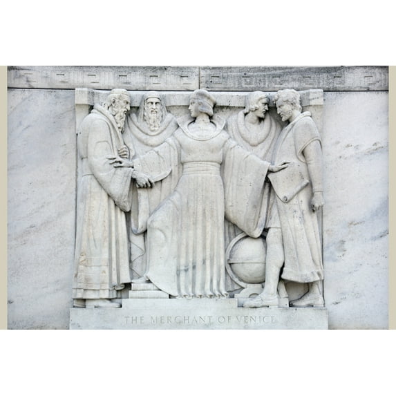 Print: Details On The Folger Shakespeare Library, East Capitol St. At
