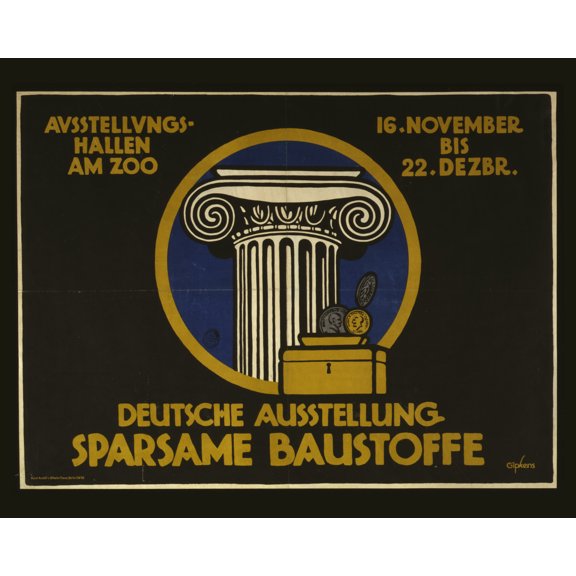 Print: Deutsche Ausstellung, Sparsame Baustoffe. Ausstellungshallen Am