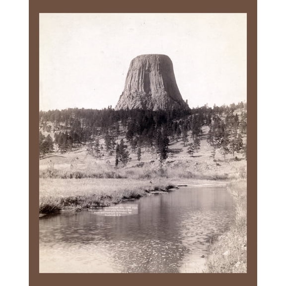 Print: Devil's Tower. With Water Scene From East Side, 1200 High, 800