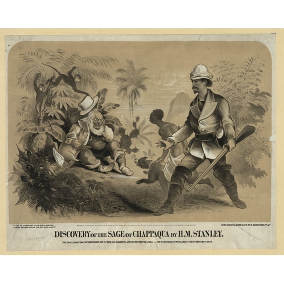 Print: Discovery Of The Sage Of Chappaqua By H.M. Stanely. The Sage