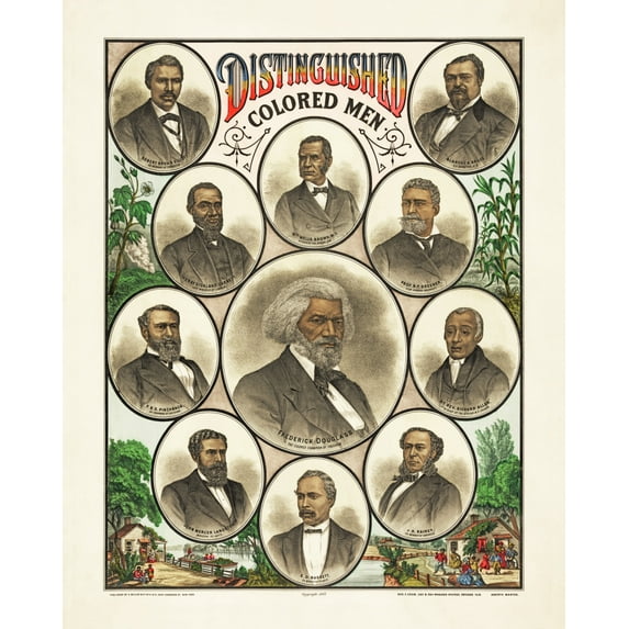 Print: Distinguished Colored Men, 1883