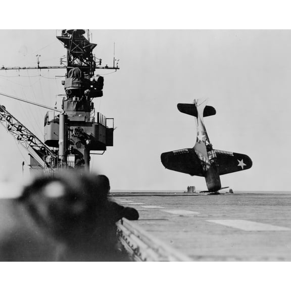 Print: Douglas South Dakotadauntless Dive Bomber Balanced On Nose After