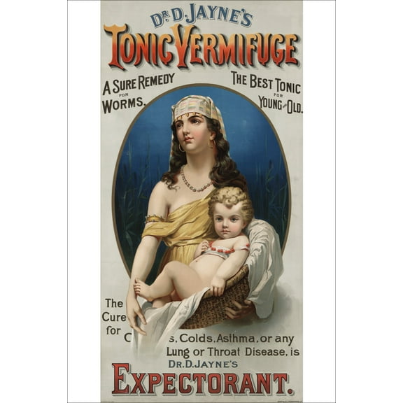 Print: Dr. D. Jayne's Tonic Vermifuge. A Sure Remedy For Worms, 1889