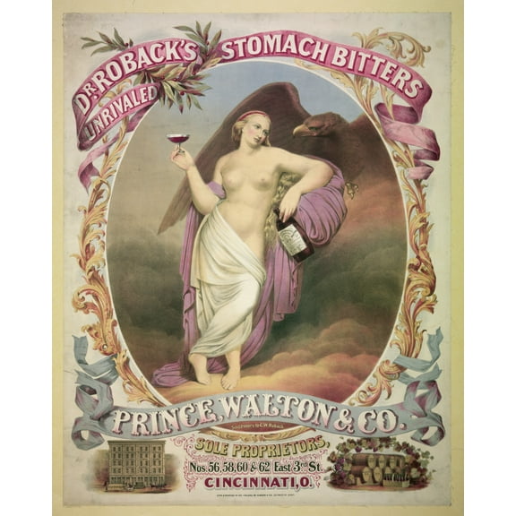 Print: Dr. Roback's Stomach Bitters Unrivaled, 1866