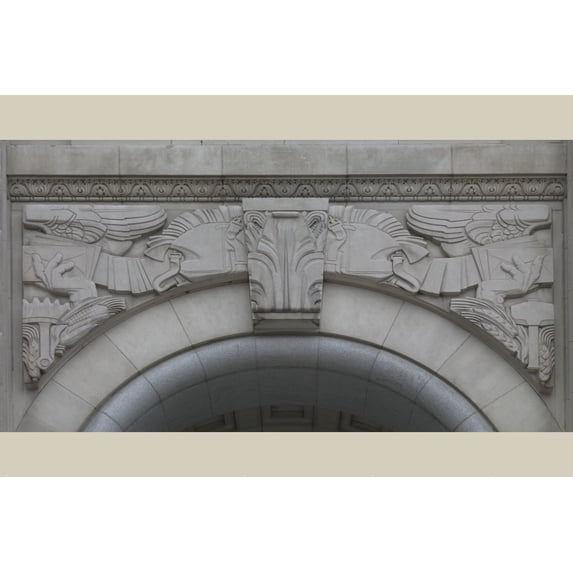 Print: Driveway, Stone Relief, Birch Bayh Federal Building, Indianapolis