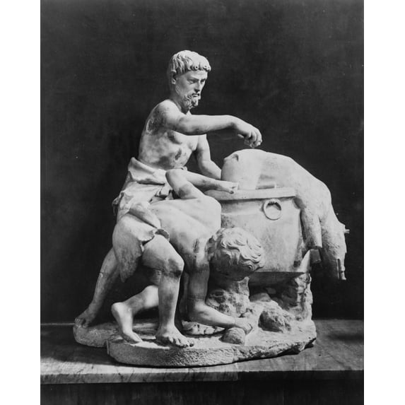 Print: Due Uomini Che Attendono Alla Pelature Di Un Maiale (Farnese)