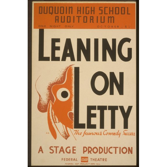 Print: Duquoin High School Auditorium - Leaning On Letty, The Famous