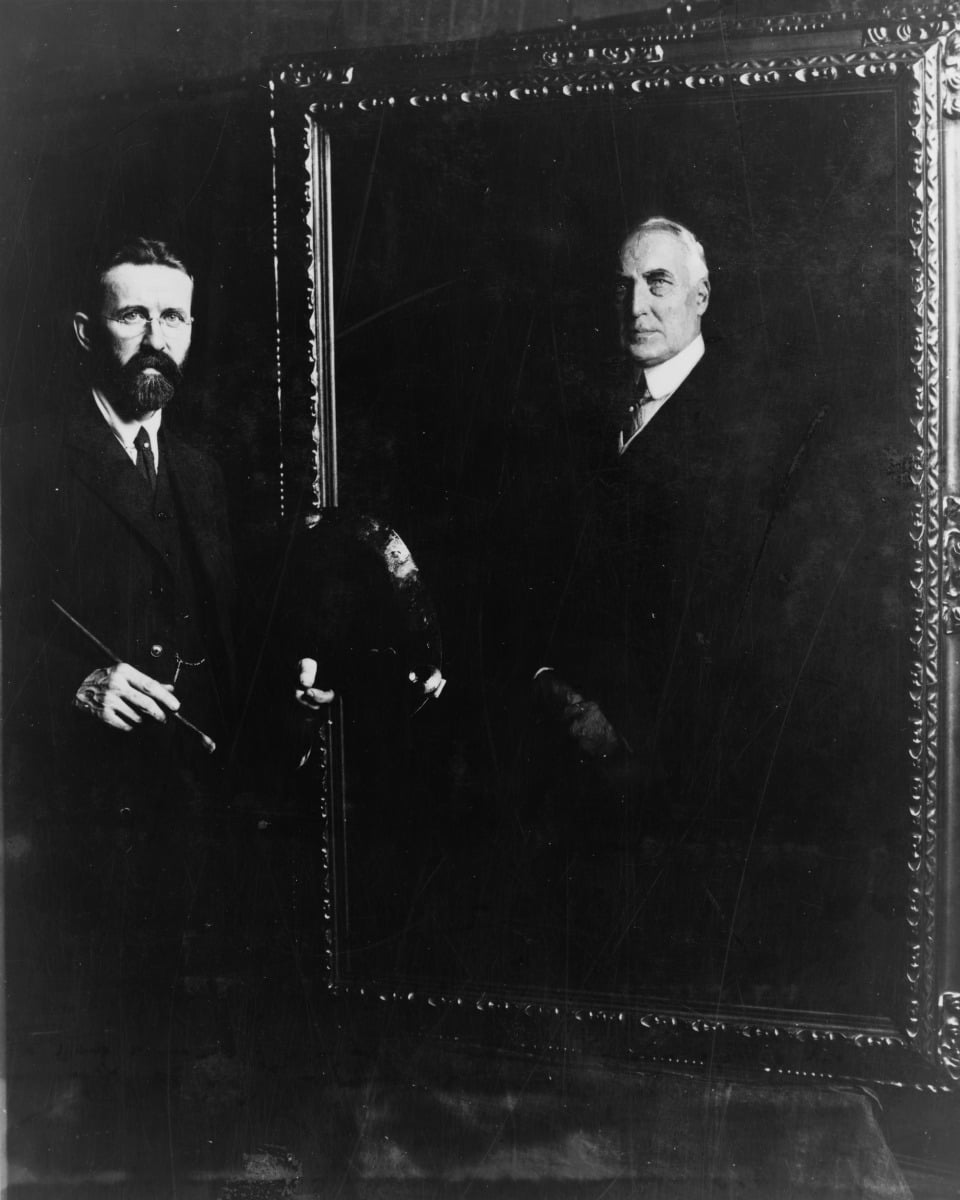 Print: E. Hodgson Smart And His Painting Of Mr. Harding Made From Life ...