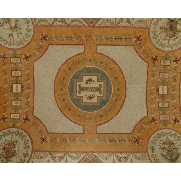 Print: East Corridor, Great Hall. Ceiling Mosaic Representing Law And