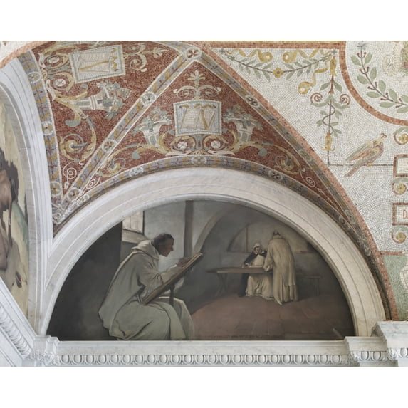 Print: East Corridor, Great Hall. Manuscript Book Mural In Evolution Of