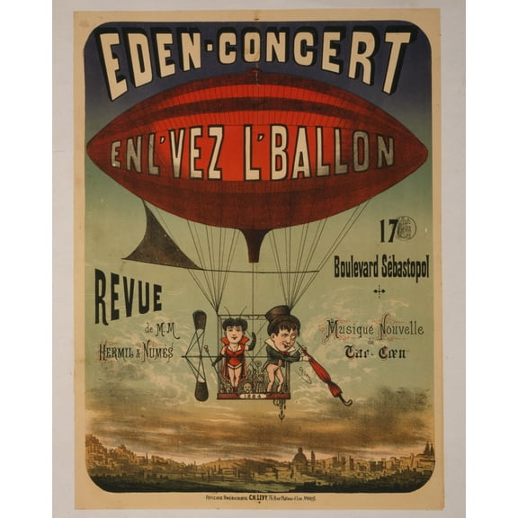 Print: Eden-Concert, Enl'vez L'ballon Revue De M.M. Hermil & Numes, 17