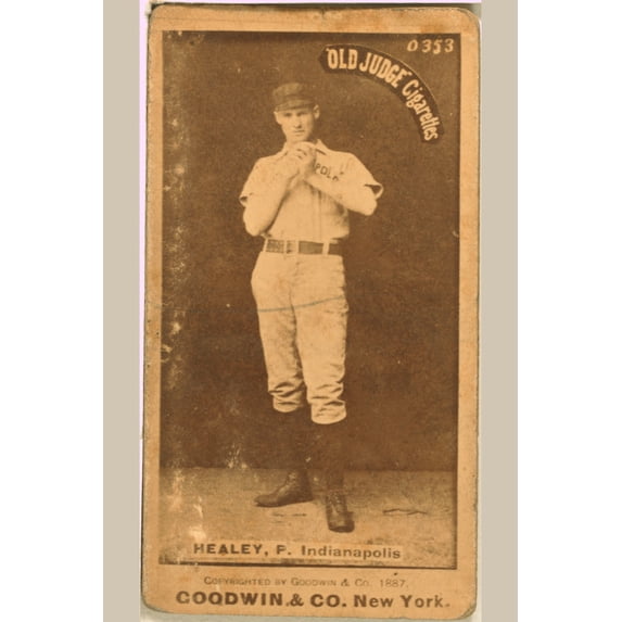 Print: Egyptian Healey, Indianapolis Hoosiers, Baseball Card Portrait, 1887