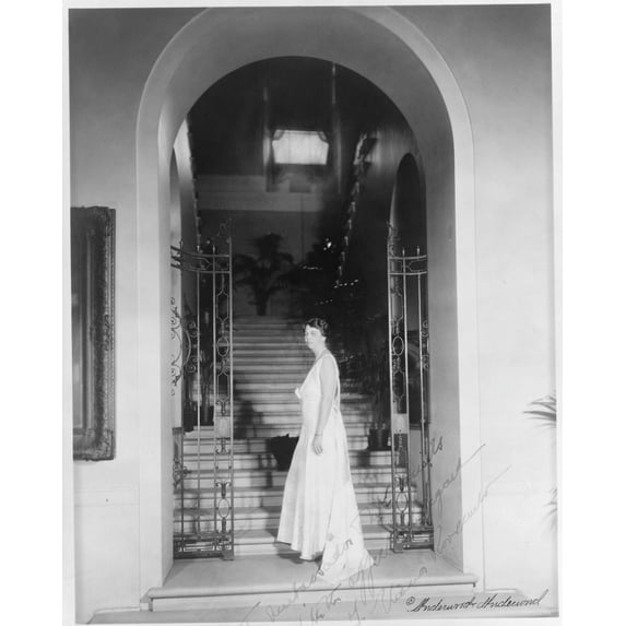 Print: Eleanor Roosevelt, Full-Length Portrait, Standing At Bottom Of The