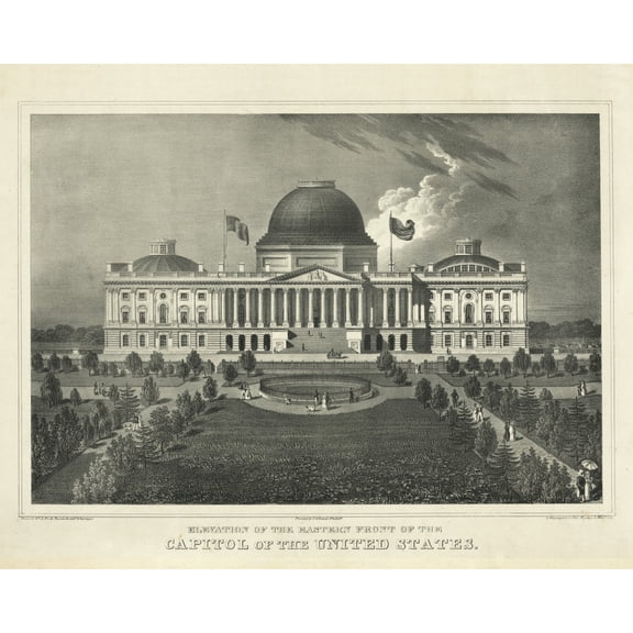 Print: Elevation Of The Eastern Front Of The Capitol Of The United States