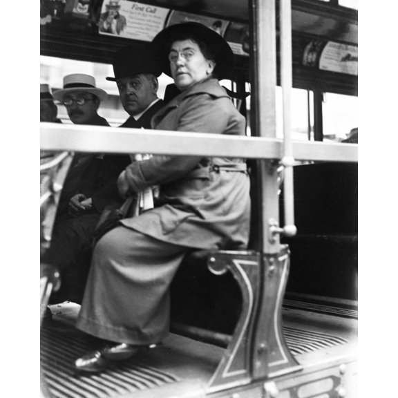 Print: Emma Goldman On A Street Car, 1917