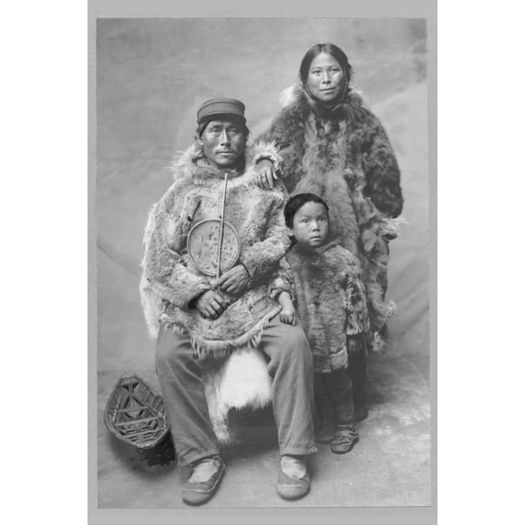 Print: Eskimo Family, circa 1900