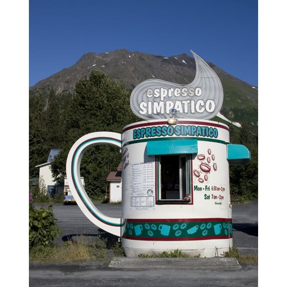 Print: Espresso Simpatico Coffee Shop, Seward, Alaska, 2008