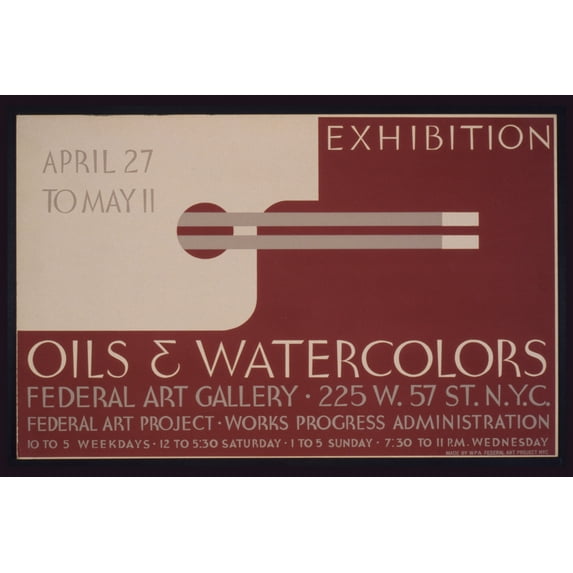 Print: Exhibition - Oils & Watercolors, Federal Art Gallery Federal Art