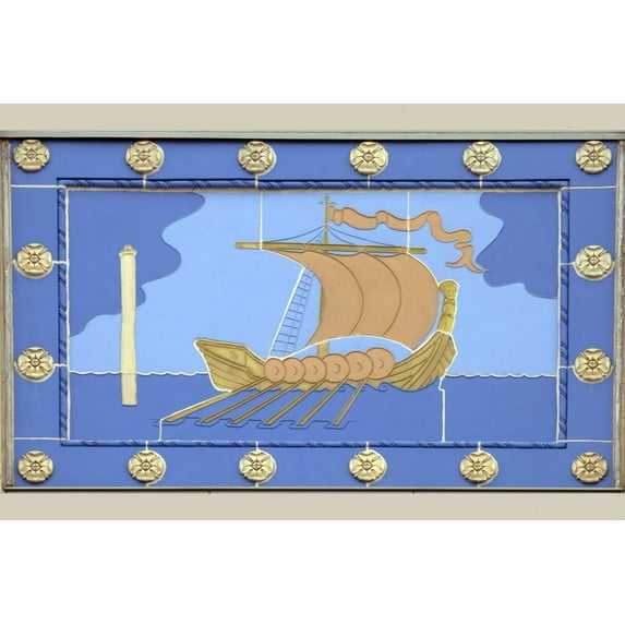 Print: Exterior Detail, U.S. Post Office And Courthouse, Camden, New