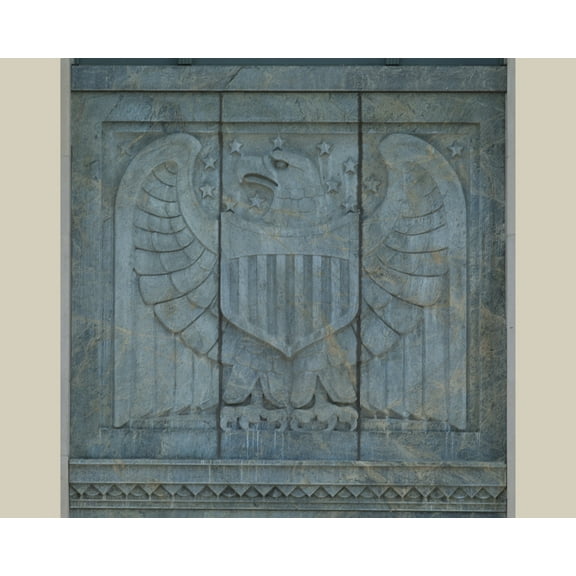 Print: Exterior Eagle Detail Of Federal Building And U.S. Courthouse