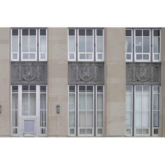 Print: Exterior Lobby, William R. Cotter Federal Building, Hartford