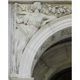 thumbnail image 1 of Print: Exterior View, Entrance Porch. Granite Sculpture With Female Figure, 1 of 4
