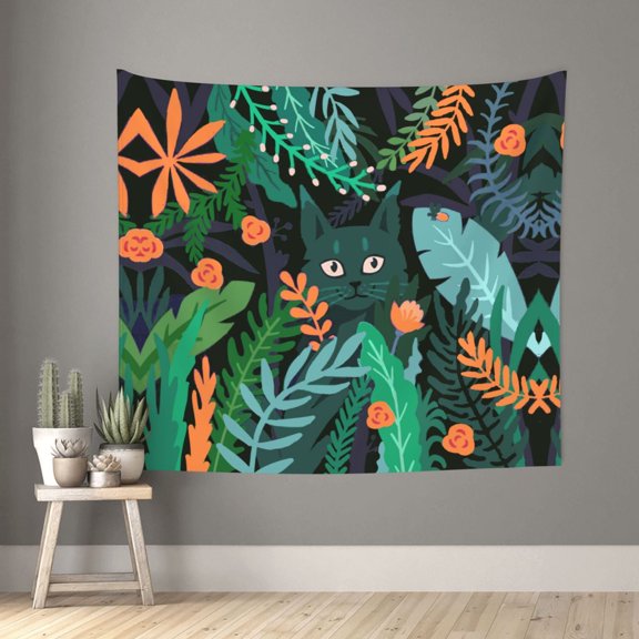 Print Fabric Tapestry,Space Tapestry Forest Decorative Wall Art Tablecloth Bedspread Picnic Blanket Beach Throw Blanket for Bedroom Hall Dormitory Living RoomOne Size