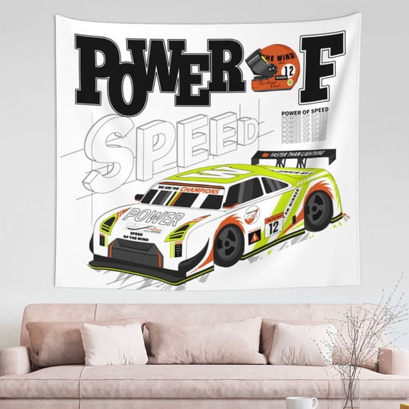 Print Fabric Tapestry,Space Tapestry Trendy Graffiti Racer Decorative Wall Art Tablecloth Bedspread Picnic Blanket Beach Throw Blanket for Bedroom Hall Dormitory Living RoomOne Size