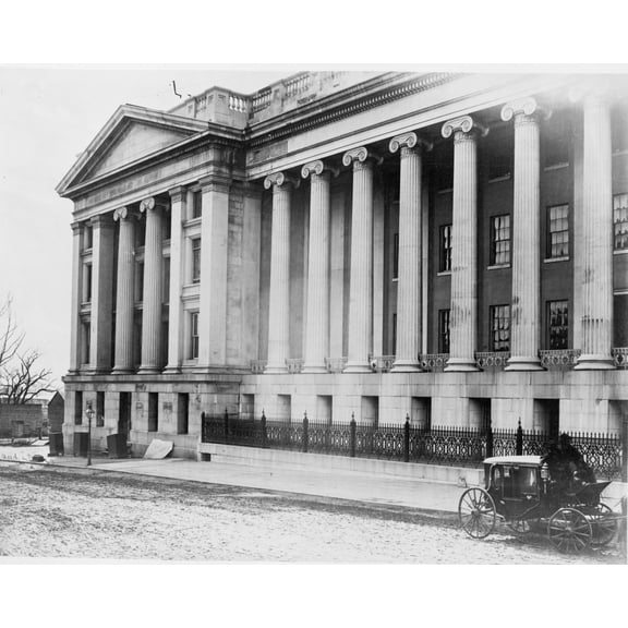 Print: Facade Of The United States Treasury Building, Washington, D.C.