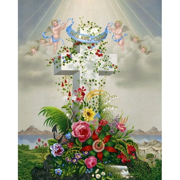 Print: Faith, Hope And Charity, 1875