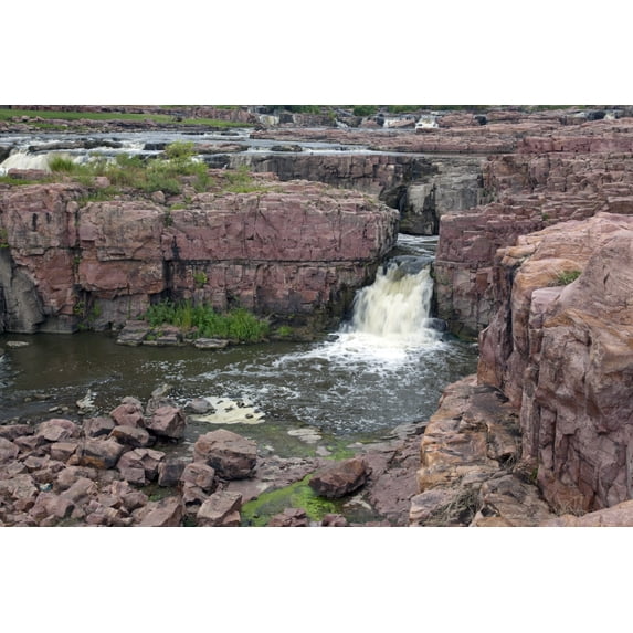 Print: Falls Of The Big Sioux River In Falls Park, Sioux Falls, South